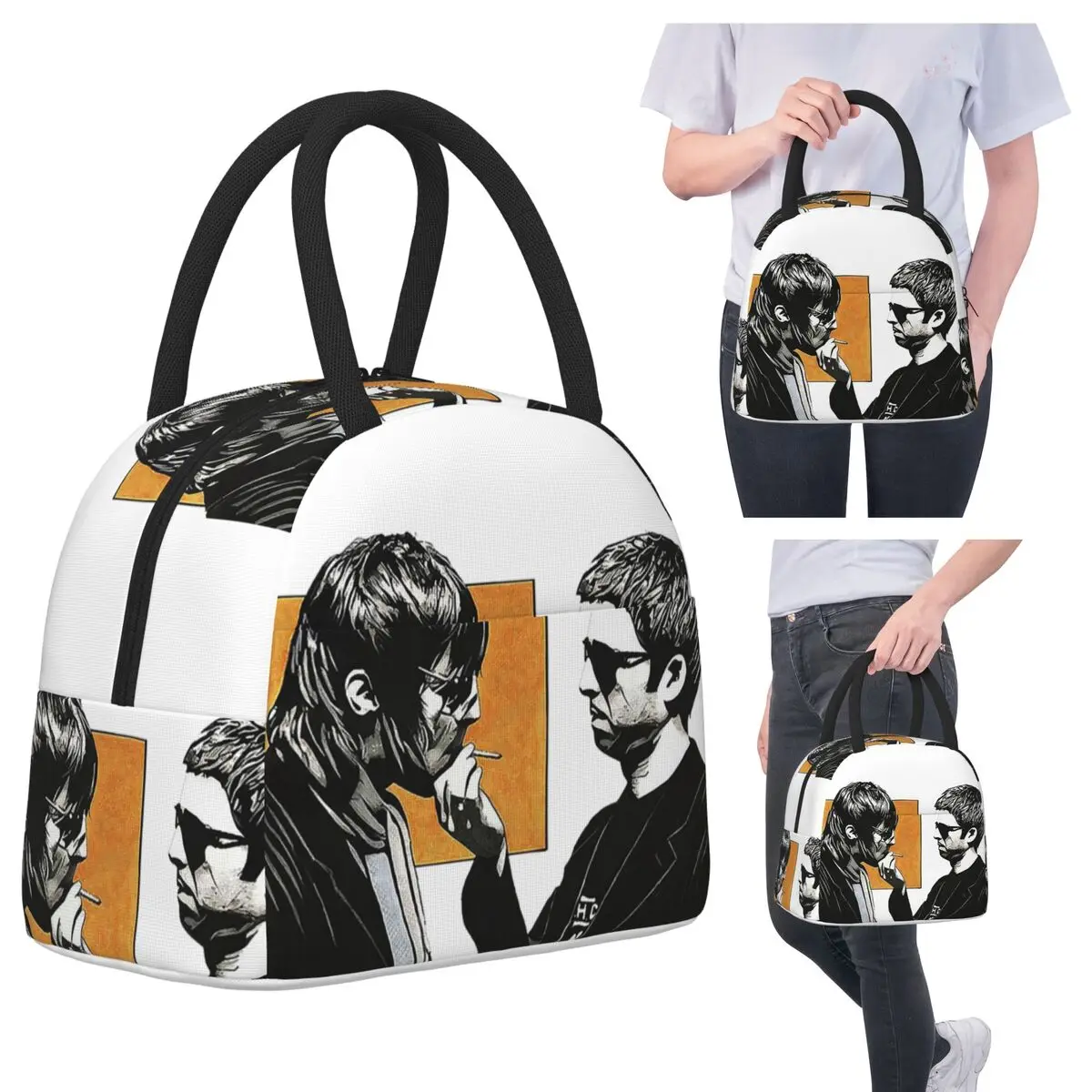 

Liam Gallagher (5) Lunch Bags Insulated Bento Box Waterproof Lunch Tote Resuable Picnic Bags Cooler Bag for Woman Girl Travel