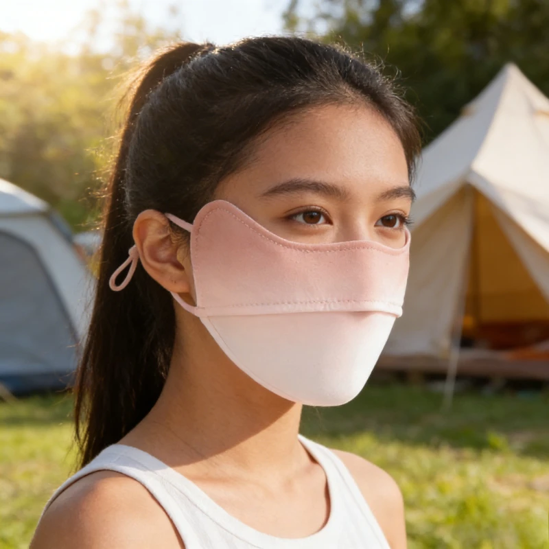 

Летняя солнцезащитная маска из ледяного шелка для женщин, защита от ультрафиолета, для езды на велосипеде на открытом воздухе, защита от солнца, дышащая, с охлаждающим эффектом, тонкая хлопковая маска