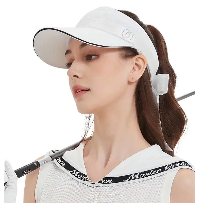 New MG Golf Hat Women's Sports Open Top Sunshade Sunscreen Breathable Cap Large Brim High-end Ladies Girl's Tennis Hats