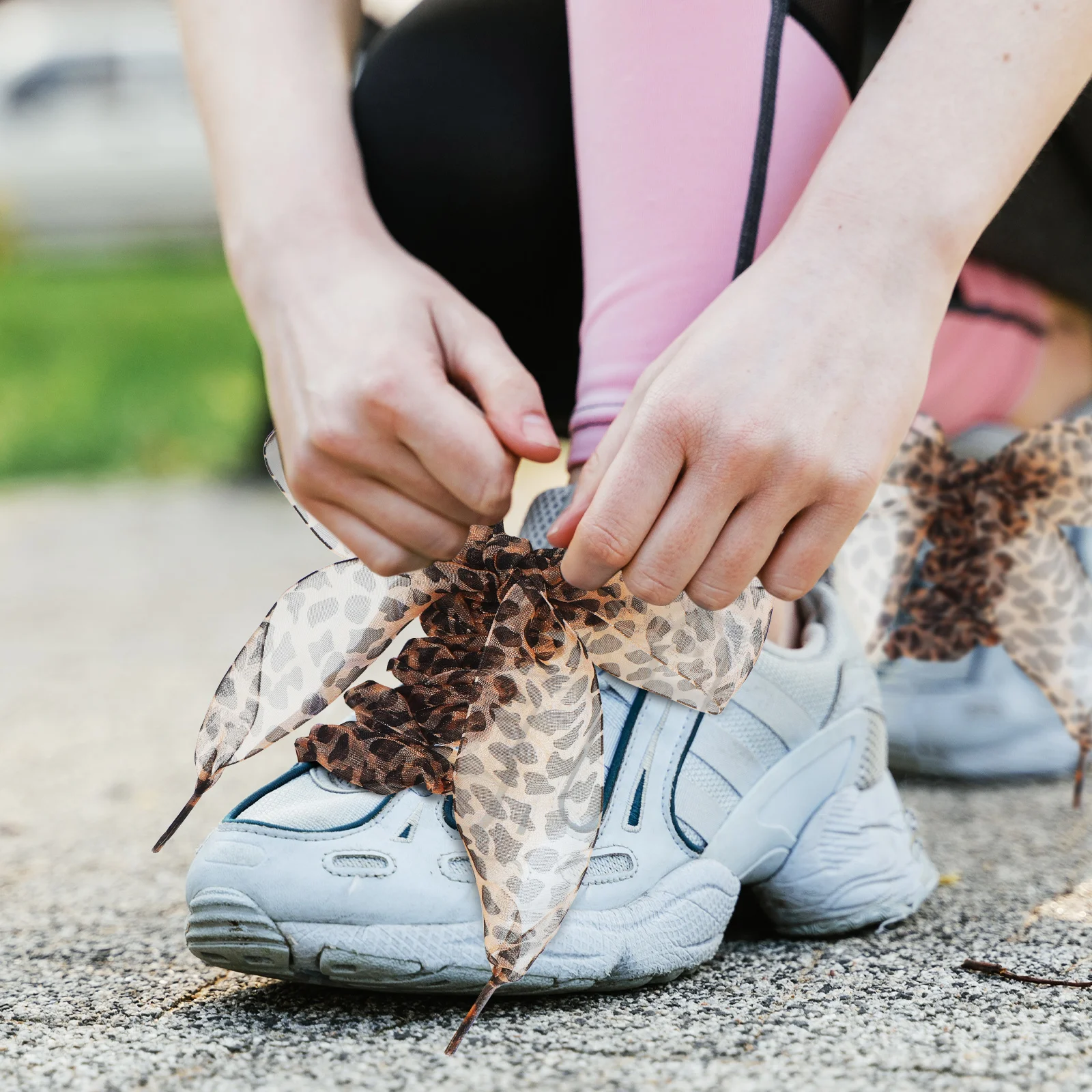 Cordones con estampado de leopardo, 2 uds., cordones de cinta de guepardo para zapatillas deportivas, cordones de poliéster duraderos de 4CM de ancho