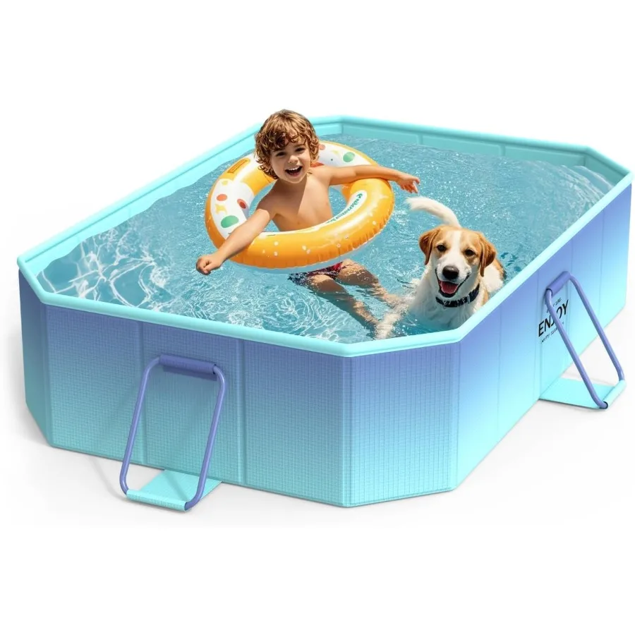 

Non-Inflatable Swimming Pool Foldable Pool with Metal Bracket Outdoor Portable Adults and Pool for Garden Backyard Do