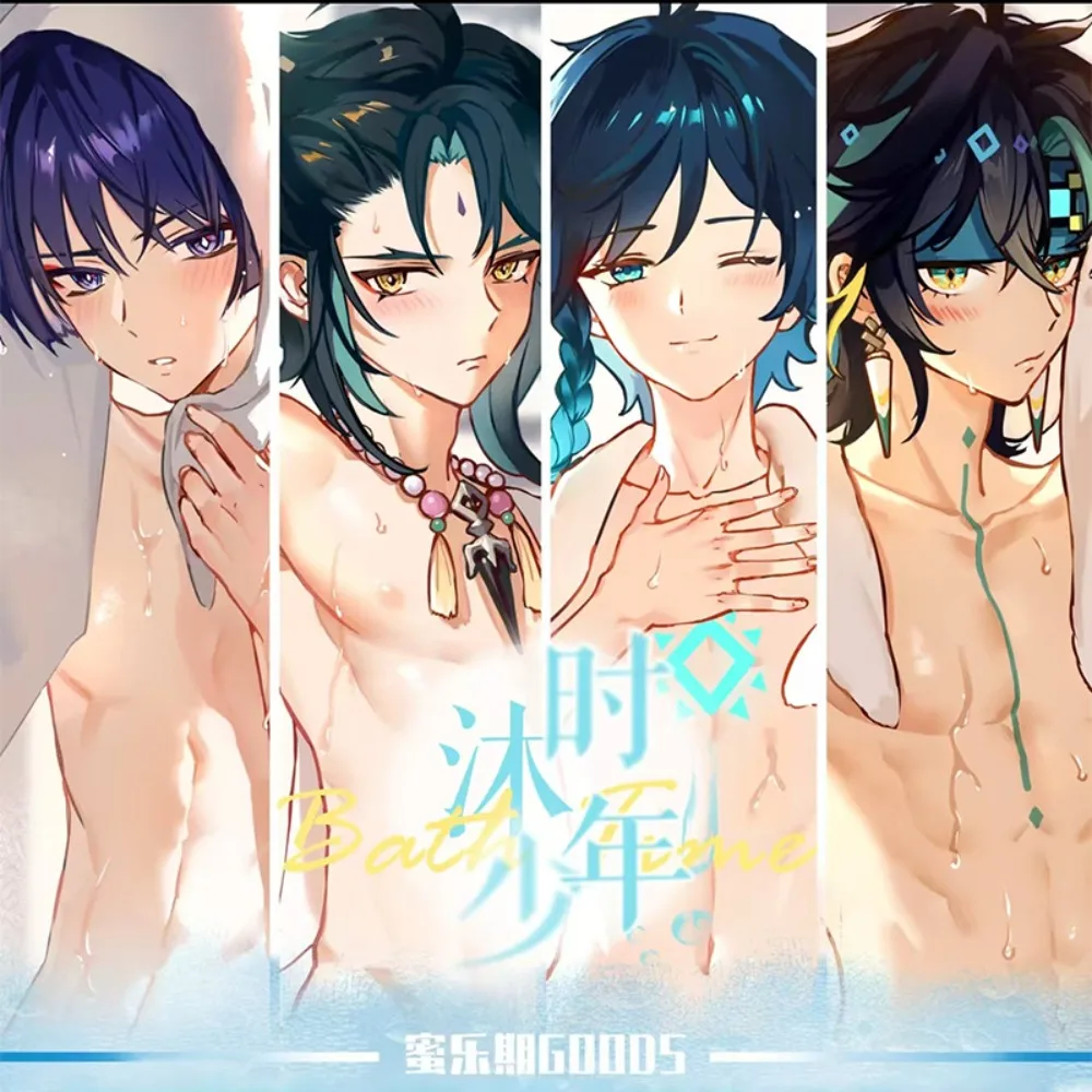 Yuan Shen Impacting Bathing Youth Series Acrylic Stand Figure Model Desktop Holder Display Ornament Fan Collection Gift Keychain