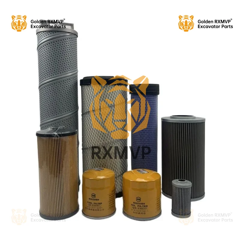 For Sany Sy55/55/60c-9-10 Isuzu Machine Filter Diesel Filter Air Filter Oil Water Hydraulic Return Excavator Accessories