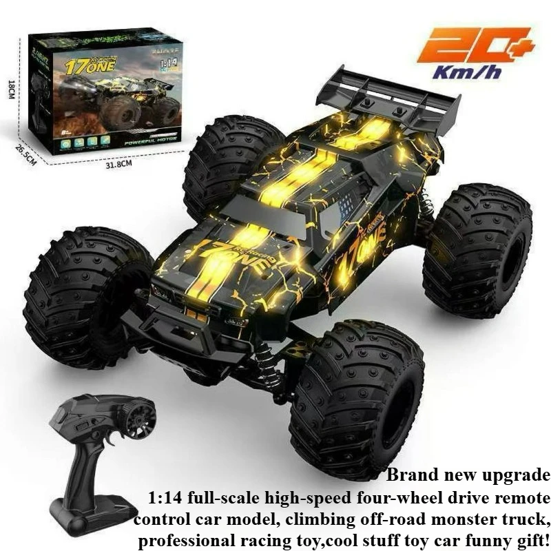 Cool Stuff Toy Car Funny Gift-1:14 High-speed 4WD Rc Truck,Remote Control Car,Climb Off-road Rc Cars,Monster Truck,Toys for Boys
