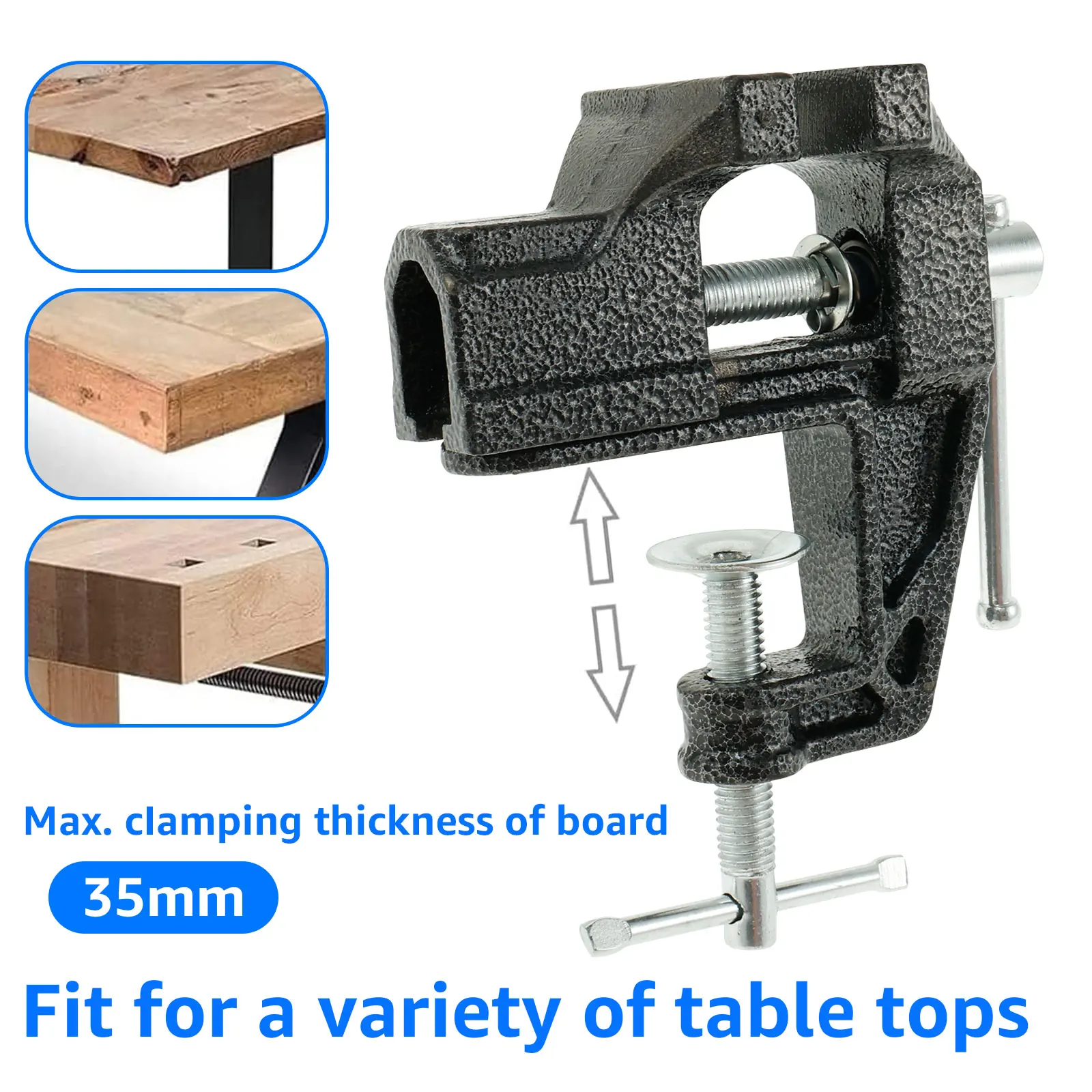 Imagem -03 - Universal Home Table Vise Bench Clamp Grampos de Bancada Portáteis Ferramenta Fixa para Carpintaria Metalurgia Corte Perfuração Serrar