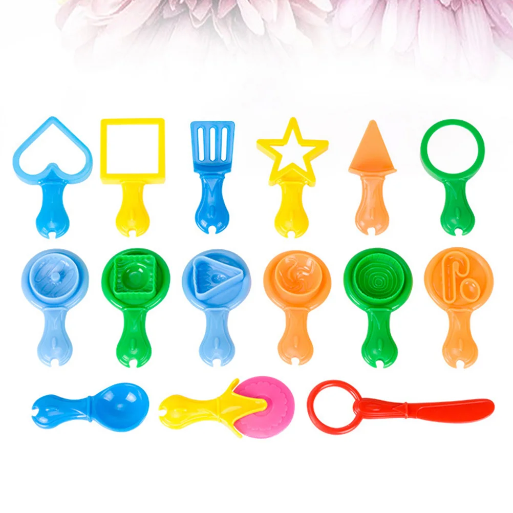

15pcs Mold Set For Kids Lightweight Dough Tools Shape Cut Roll Clay Craft Plasticine Mould Set Diy Tools