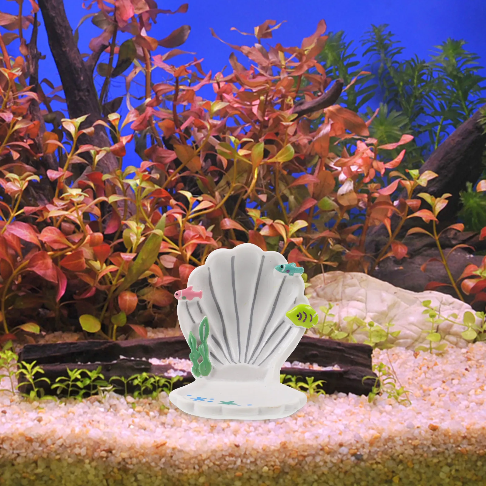 Realistic Resin Aquarium Shell Ornament Fish Tank Decor for Freshwater Turtle Tank Natural Landscape Decoration Safe Non-Toxic