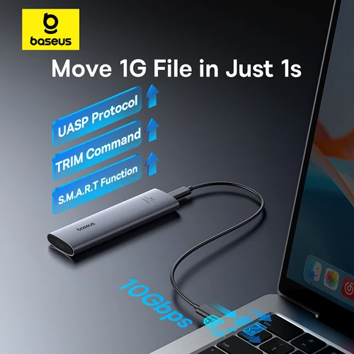 Imagen 2 del producto 【Nueva venta】Baseus M2 SSD carcasa 10Gbps protocolo NVMe M.2 a USB tipo C 3,2 Gen2 8TB adaptador externo de Metal NVME SSD