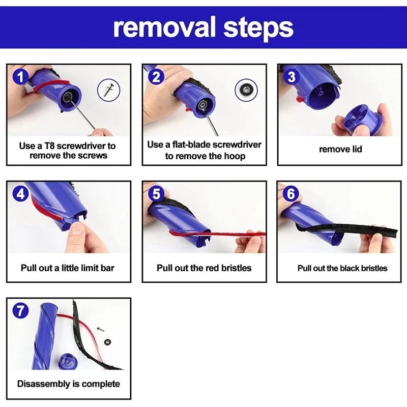Vacuum Cleaner Rolling Brush Soft Plush Strips For Dyson V6 V7 V8 V10 V11 V15 Strips Soft Roller Head Accessories