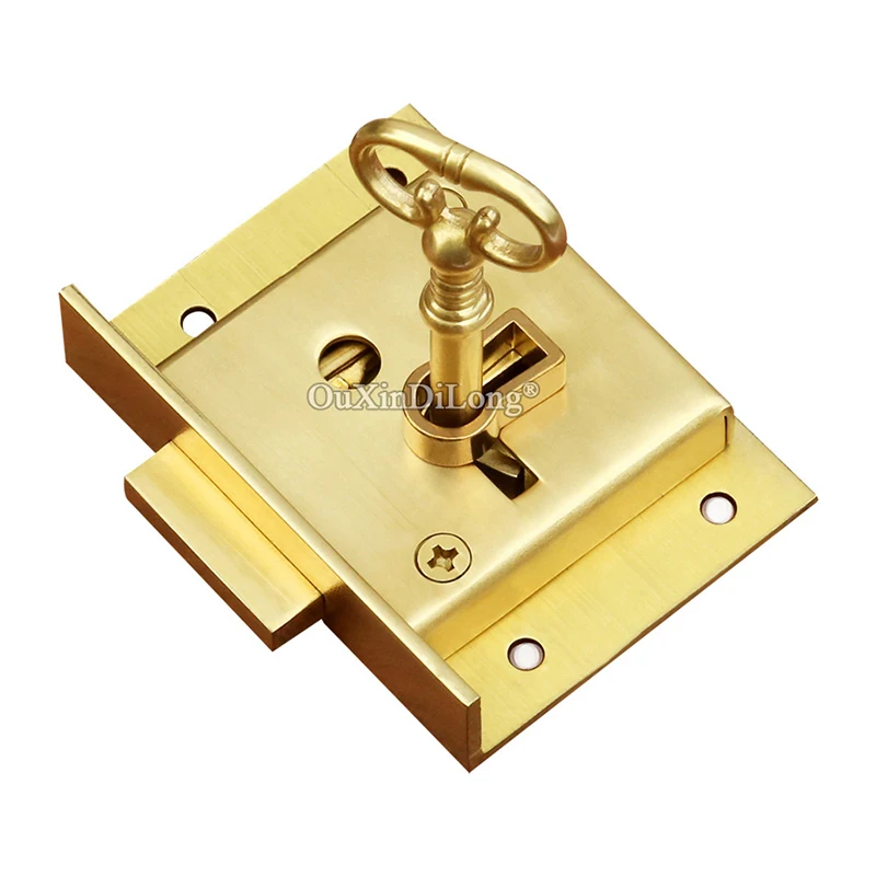 

Retro 4PCS European Antique Pure Brass Drawer Cabinet Locks Desk Cupboard File Cabinet Concealed Cabinet Locks Furniture Locks