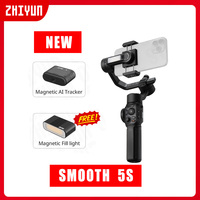 ZHIYUN Official SMOOTH 5S AI Tracking Handheld Stabilizer 3-Axis Smartphone Gimbal Outdoor Gimbals for iPhone 15 Pro Max Xiaomi