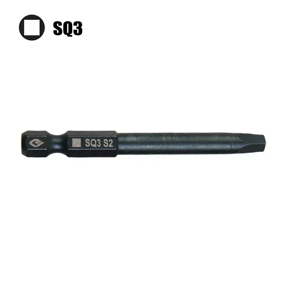 1Pcs 65mm SQ 0/1/2/3 Square Head Screwdriver Bit 6.35mm Hex Shank Strong Magnetic Screwdriver Electric Drill/Power Tool Parts