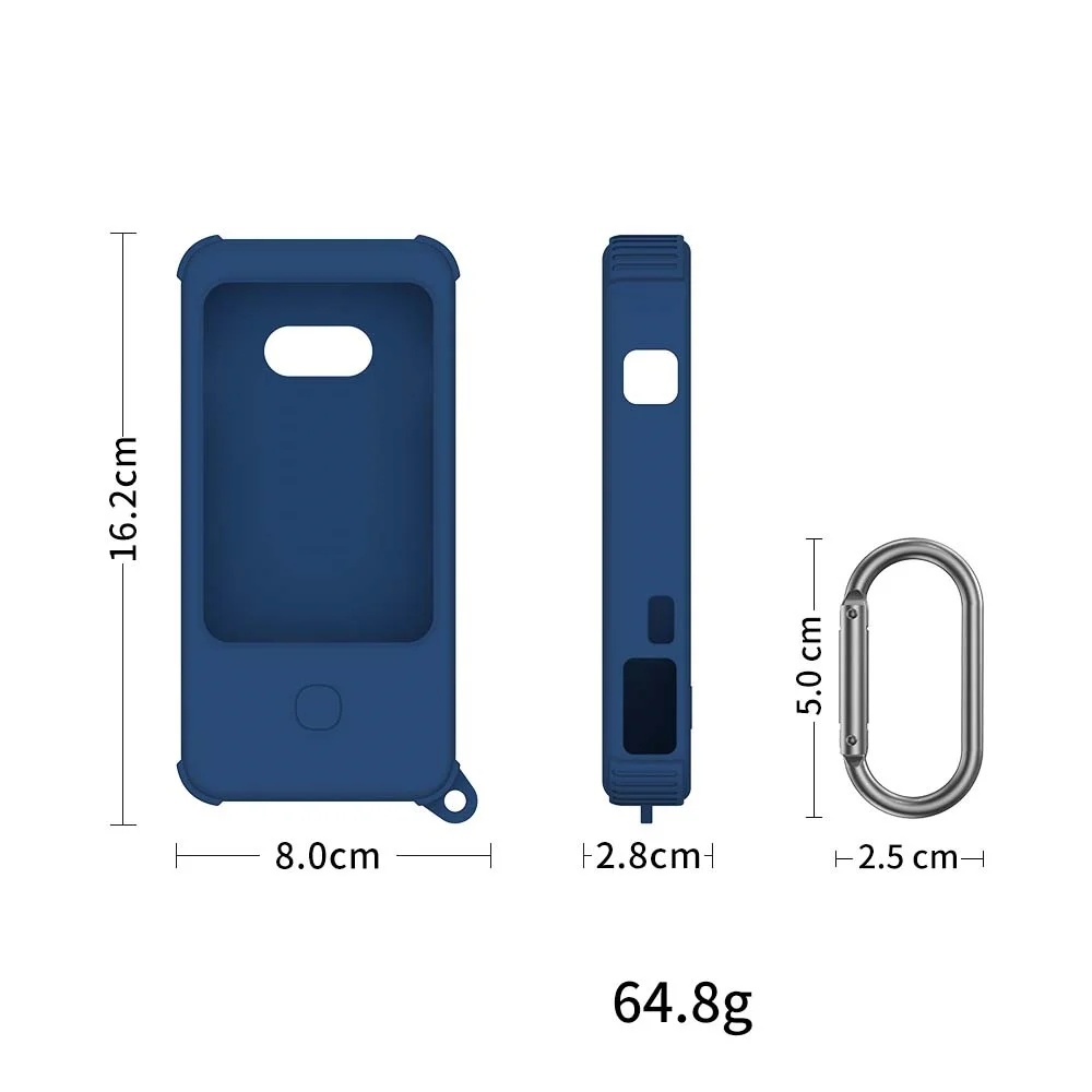 Silicone Protective Case for GL.iNet MUDI7 GL‑E5800 Travel Router Shock‑Proof Protective Cover with Hook Black Blue