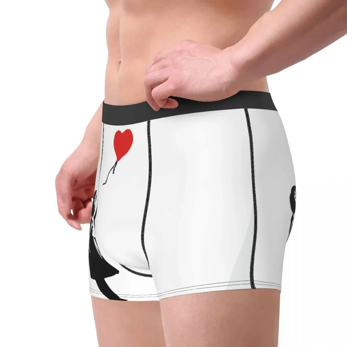 Novelty Boxer Shorts Panties Men  Peace Underwear Kcco Balloon Girl Banksy Love Polyester Underpants for Homme S-XXL