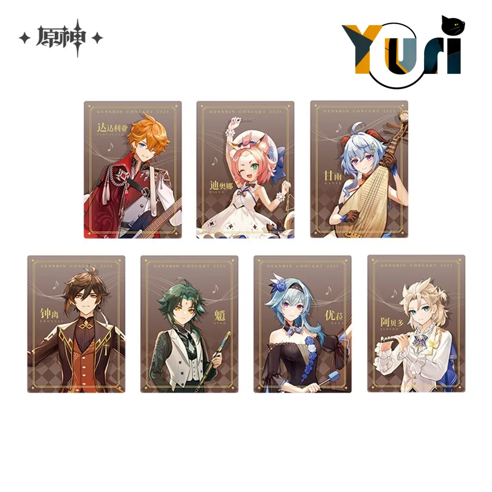 Game Genshin Impact Official Tartaglia Zhongli Xiao Ganyu Albedo Eula Lawrence Souvenir Card Props Anime Cute Cosplay C