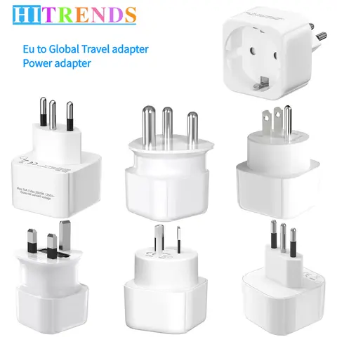 2 piece universal travel adapter EU to USA UK Australia Switzerland India South Africa Italy Convertible plug wall socket