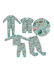 Wholesale kids Animal Outfits Toddler Pants Boys Sleepwear Pajamas Set Cartoon Baby Sleeper