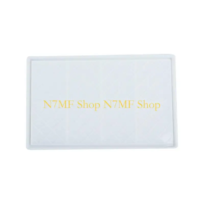

N7MF Resin Tray Molds Gridiron-Pattern Bottom Square Plate Silicone Mold DIY Decorative Tray Round Rectangle Tray Epoxy Mold