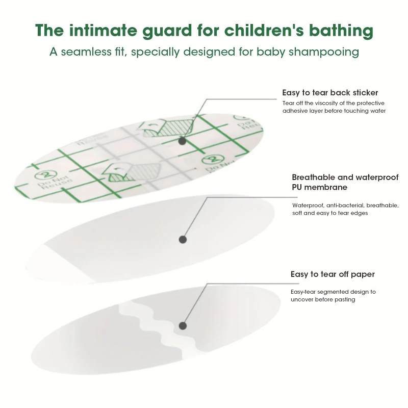 50 قطعة من ملصقات حماية الأذن للاستعمال مرة واحدة، غطاء للأذنين للسباحة، شامبو الأطفال المائي، ملصقات الأذن للوقاية من الماء