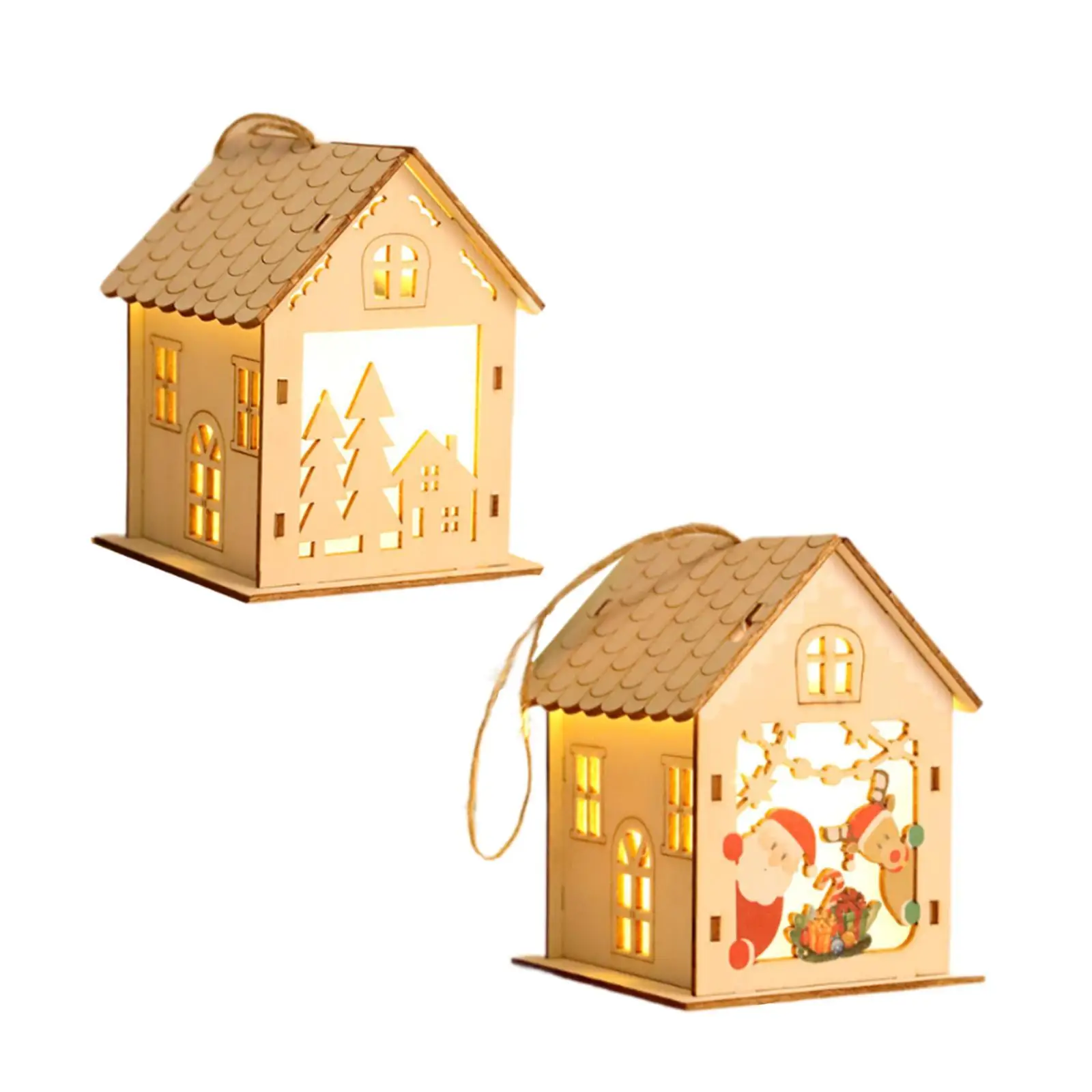 Christmas Tree Hanging Decoration Office Lighted up Christmas Village House