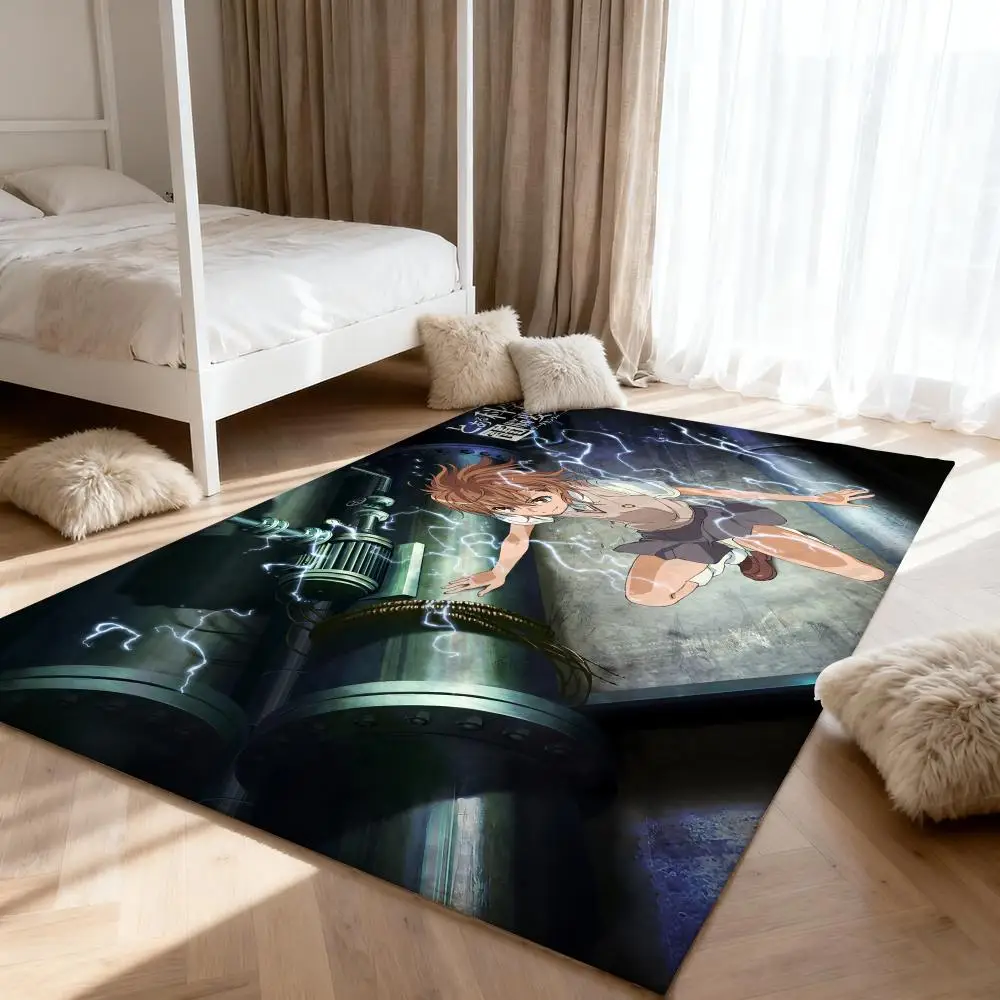 

A Certain S-Scientific Railgun Floor Mat Soft Thickened Absorbent Non-Slip Bedroom Living Room Door Mat Home Decor Flannel Rugs