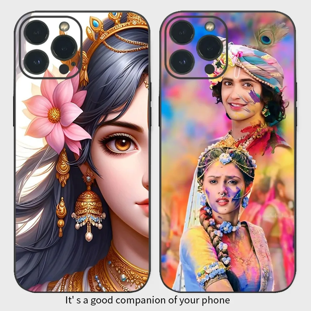 Lord Krishna Radha Phone Case  For iPhone15 14 13 12 Mini 11 Pro XS Max X XR SE5 6 7 8 Plus Soft Silicone Cover