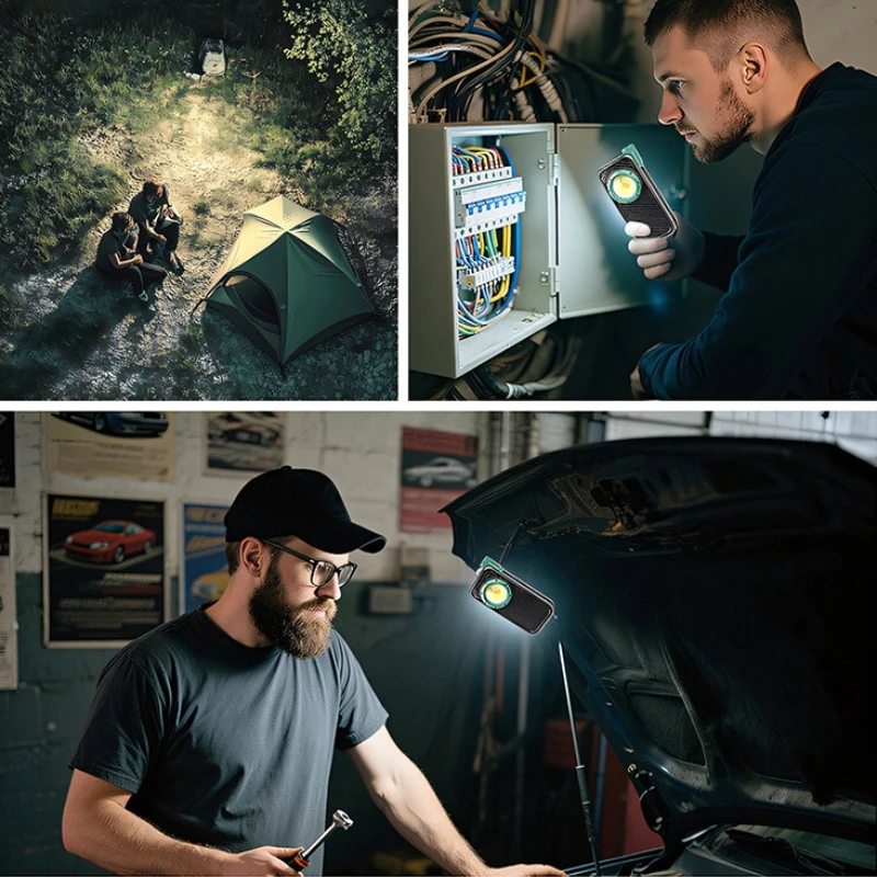 COB Work Light Flexible Hose LED Flashlight Rechargeable Magnetic Car Repair Light with Back Clip Ideal for Working Camping - view 6