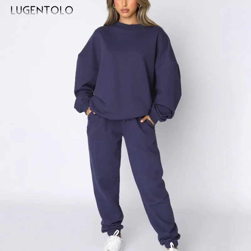 

Women Sweatshirt Two-piece Set 2024 New Fall Y2K Style Sports Pullover Fashion Loose Jogging Pants Everyday Party Casual Wear