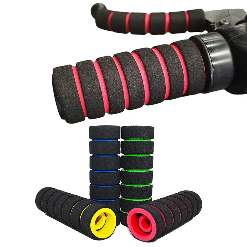 2PCS Anti-skid Bicycle Grips MTB Sponge Handlebar Cover Grips Shock-absorbing Soft Bike Grips Ultraight Cycling Handlebar Sleeve