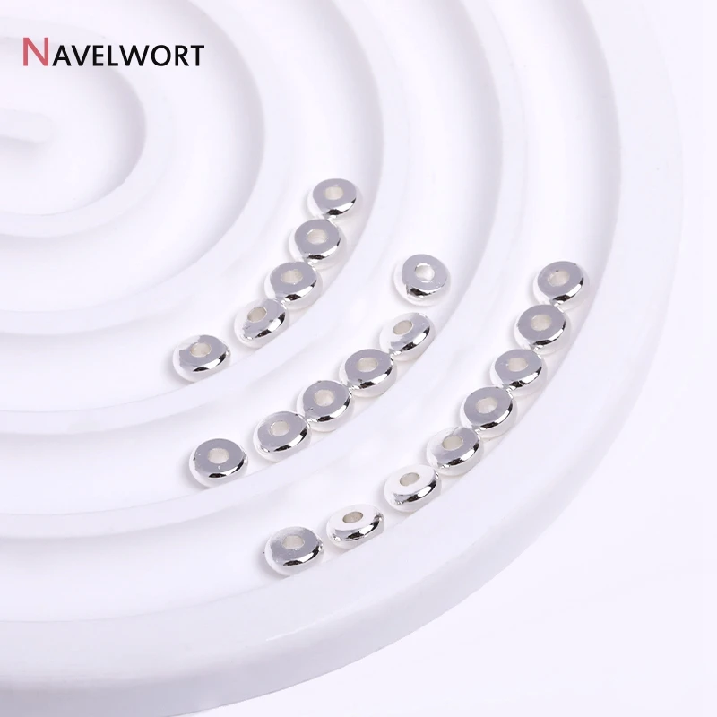 3/4/5/6/8/10 مللي متر المعادن الخرز المسطح 14K/18K مطلية بالذهب خزر عازل ل قلادة سوار ذاتي الصنع صنع الملحقات ، مواد المجوهرات #6