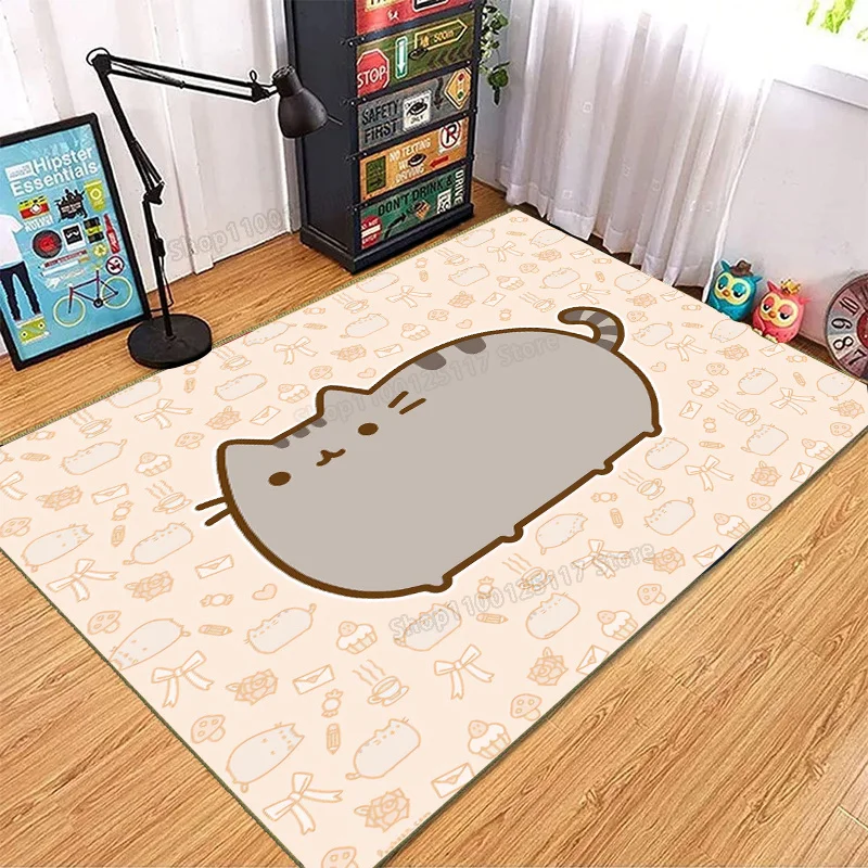 Pusheen Cat Carpet Living Room Home Decoration Non-slip Bathroom Rug Rectangle Door Mat Anime Cartoon Kitchen Mats Kids Gifts