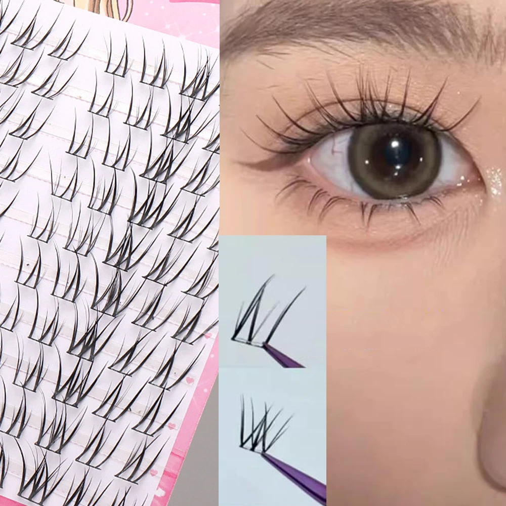 10rows Irregular Slanted False Eyelashes for Women Lightweight Cluster Lashes 3D Natural Eyes Makeup Tools Resuable Fake Lashes