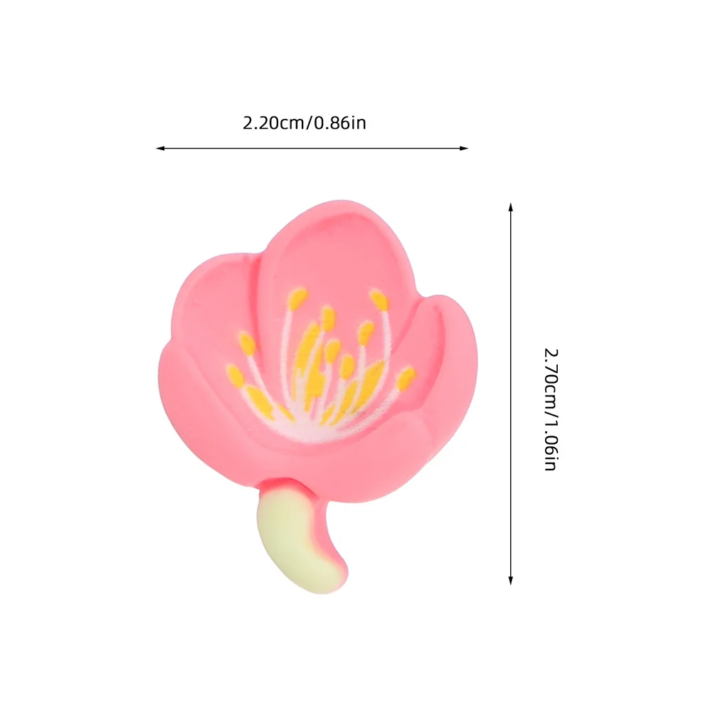 30 pçs flor de cerejeira alfinetes decorativos resina polegar tachas bonito rosa flor alfinetes para quadro de avisos foto parede escritório casa