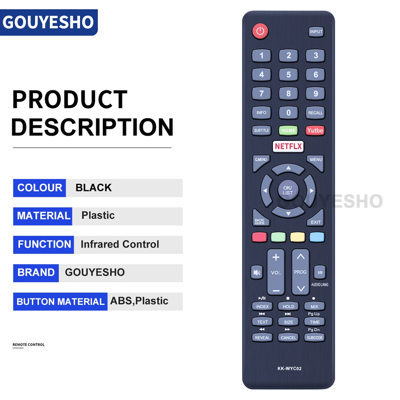 New KK-WYC02 Remote Control for KONKA HYUNDAI Seiki Atvio Sanyo Speler GHIA DYON max40 Smart TV