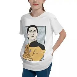 Round neck Star Trek The Next Generation Data Ode To Adolescents Basic Short Sleeve T-Shirt Tees Novelty High grade Home Novelty