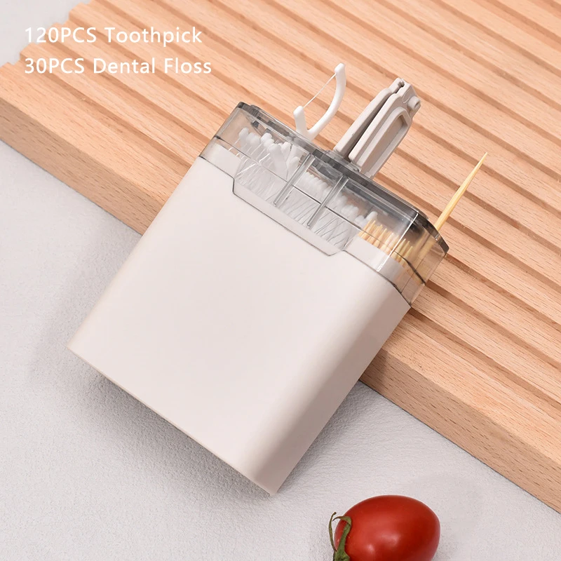 

Dental Floss Storage Box Oral Hygiene Care Portable Dental Floss Dispenser Convenient With 30pcs Dental Floss 120pcs Toothpick