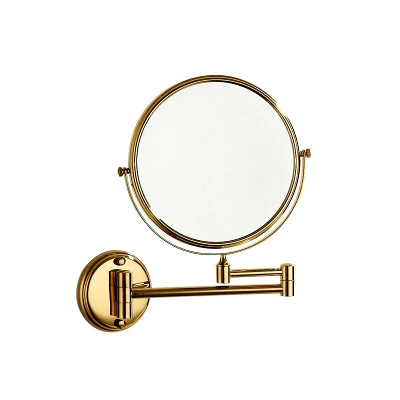 Matte 6 inch Wall Mounted Bathroom Mirror 360 Degree Telescopic Folding 2-Face Double Bath Cosmetic mirrors for Women Makeup