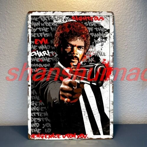 Pulp Fiction Samuel L. Jackson Movie Metal Poster Tin Sign 20x30cm SHUI