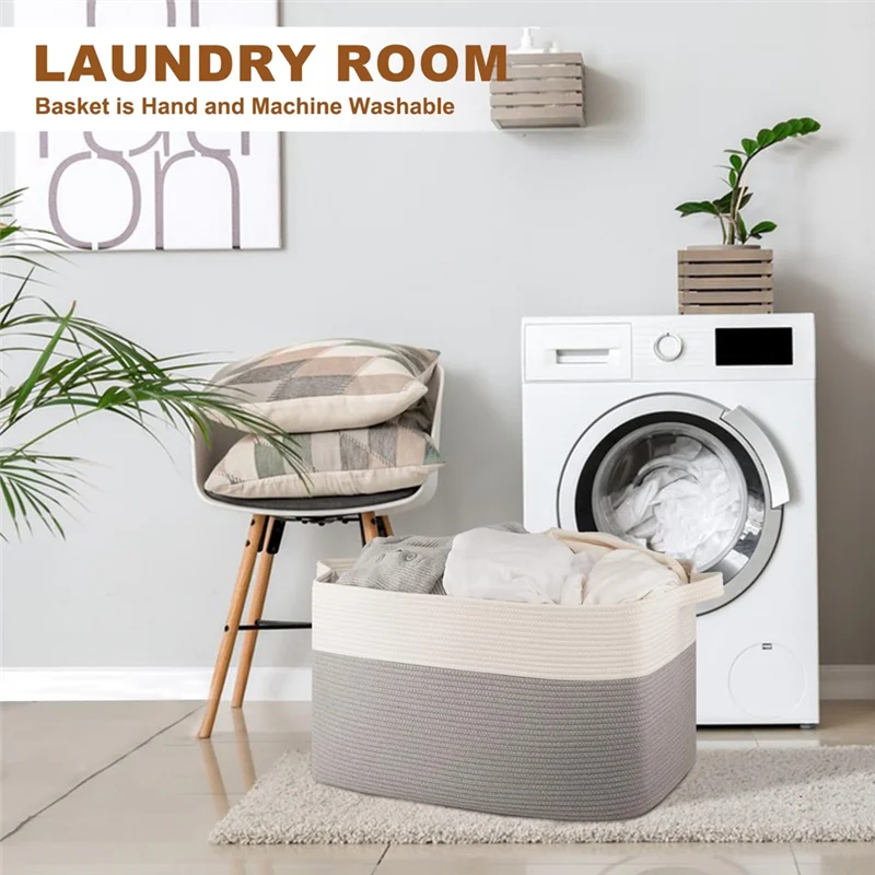 

B50C Large Laundry Basket,Blanket Basket For Living Room,Storage Basket, Toy Basket For Kids, Woven Basket For Clothes