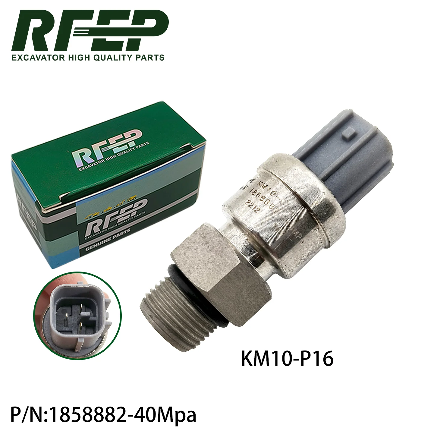1858882 Oil Pressure Sensor KM10 5Mpa KM10-P16 40Mpa Excavator Parts Hydraulic System Direct Replacement Spare Parts