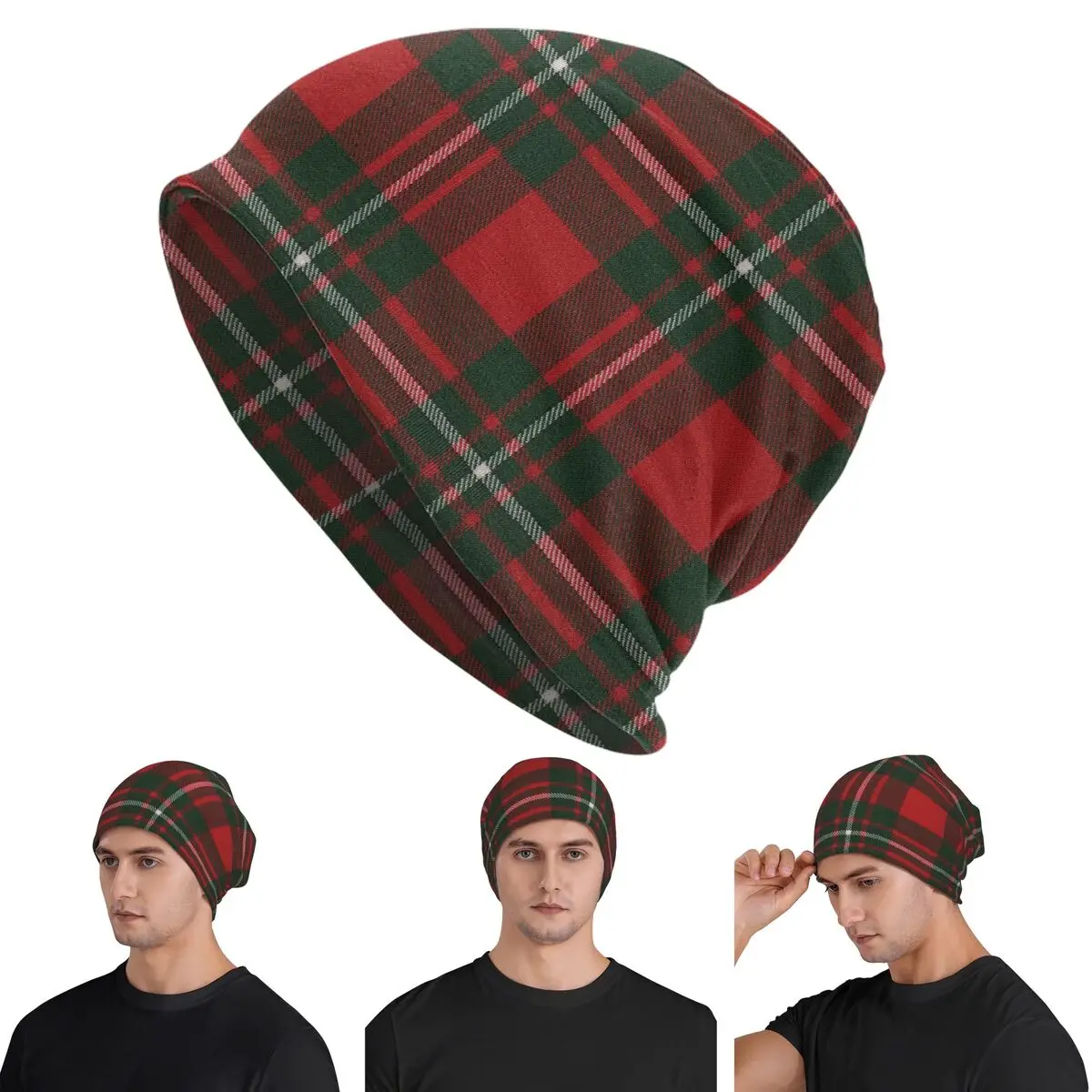 MacGregor-gorro de punto cálido de tartán escocés moderno, gorro de Hip Hop, gorros para exteriores para otoño e invierno, sombreros para hombres, mujeres y adultos