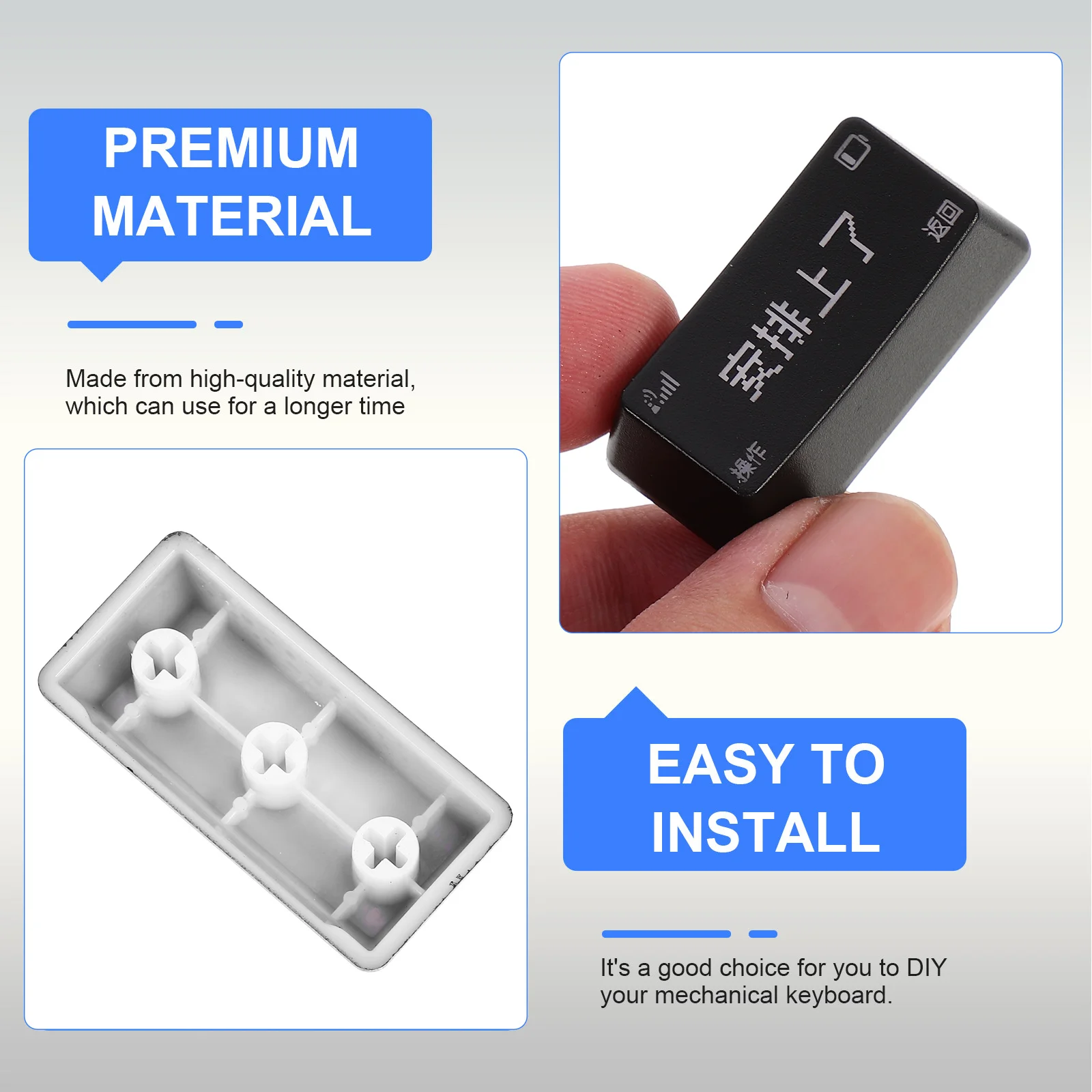 

Keycap for Mechanical Keyboard Backspace Design Original Height Good Hand Feeling Practical Gift for DIY Enthusiasts