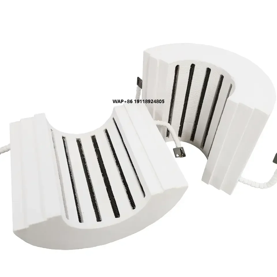High Temperature Horizontal Vertical Electric Semi-Cylindrical Ceramic Heater with Helically Metal Wire
