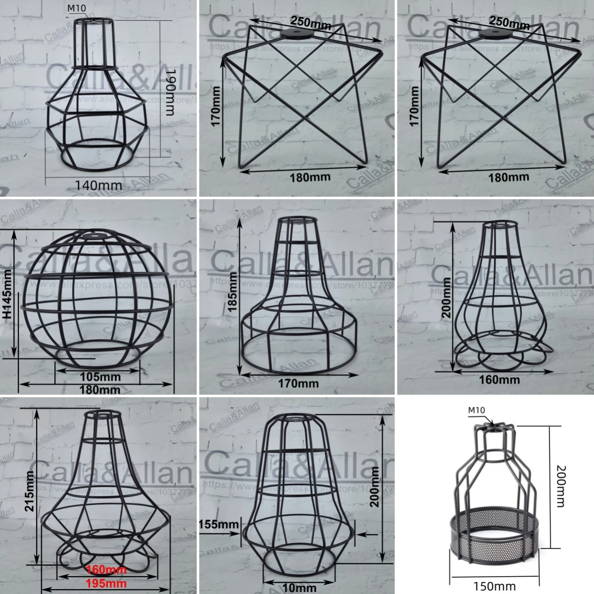 Vintage industrial style creative minimalist cage clothing store personalized iron lampshade shell DIY lighting accessories