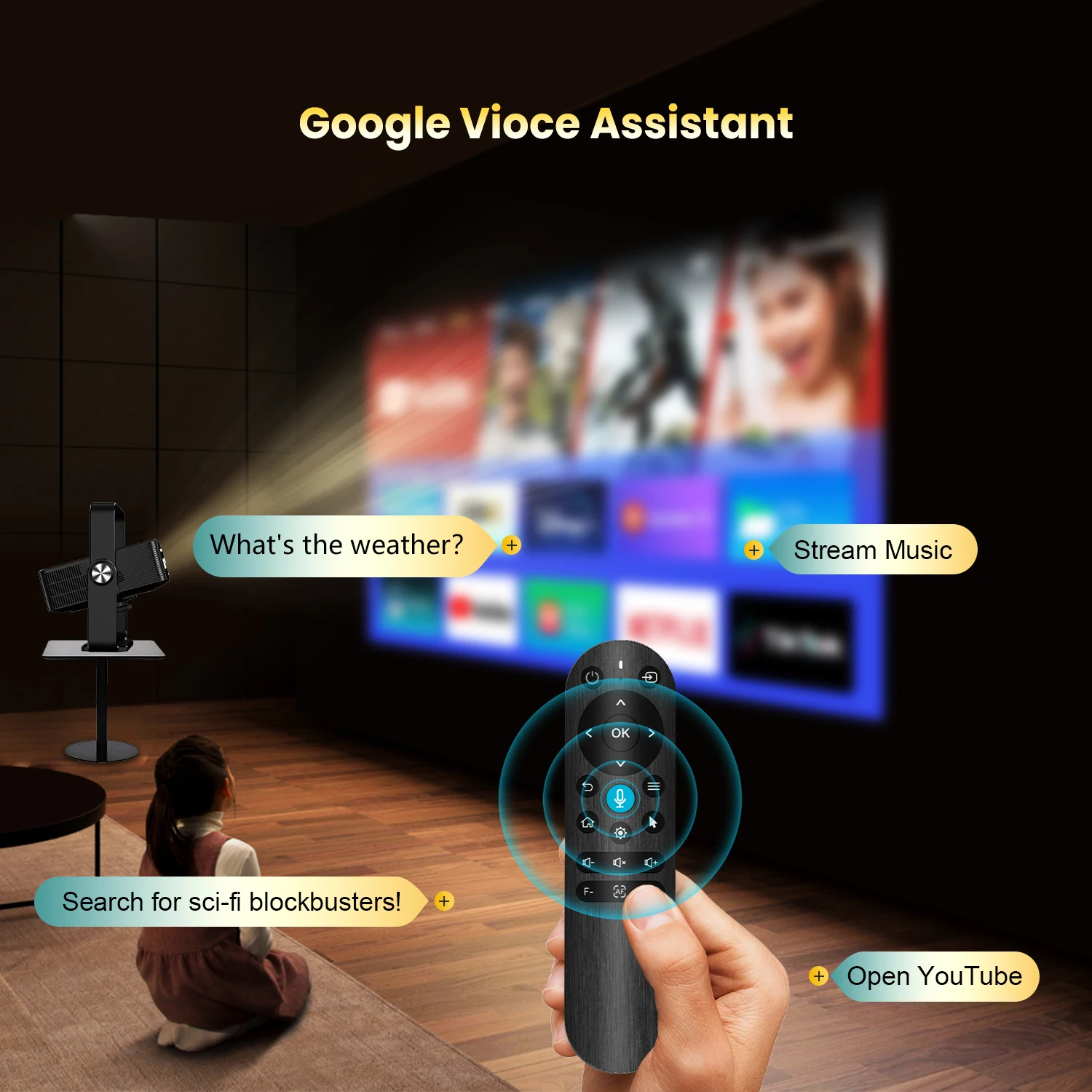 Rotat 360° Smart Projector Support 4K Portable 1920*1080 Android 13 System WIFI 5G BT5.2 300Ansi Home Theater Mini Projectors