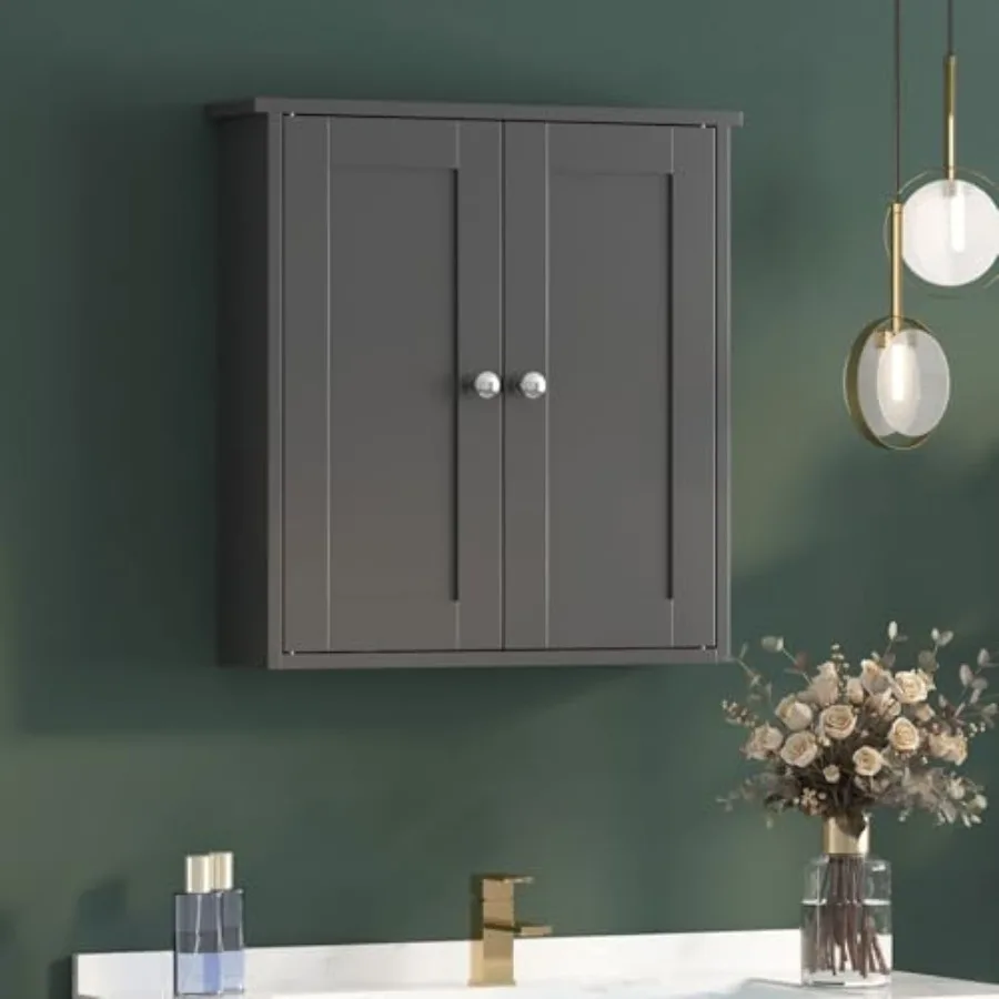 

Black Bathroom Wall Cabinet Over Toilet with Shelves Surface Mount Medicine Cabinet for Laundry Room Kitchen Storage Cabinet 22