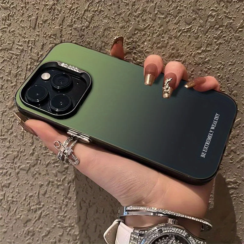 

A Stylish Black Phone Case with a Gradient Green Design, Suitable for Iphone Models 16, 15, 14, 13, 12, 11 Pro Max, And 7.8