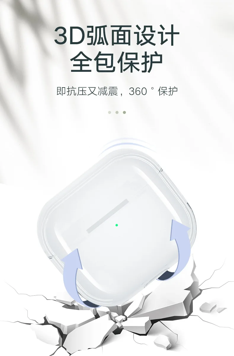 For Apple AirPods 3 Crystal Headphone Case AirPods1 2 AirPods Pro PC Clear Case 1 Accessories Charging Case