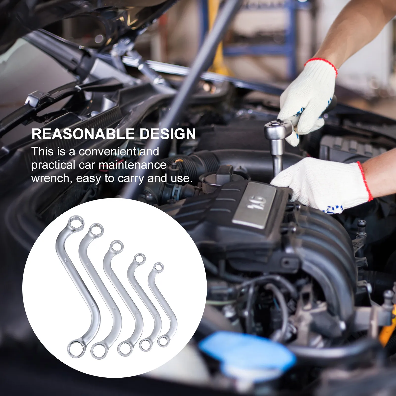 

S Style Wrench Set Durable Vanadium Steel Car Repair Tools Multifunctional S Shaped Kit Maintenance Auto H Sizes Practical