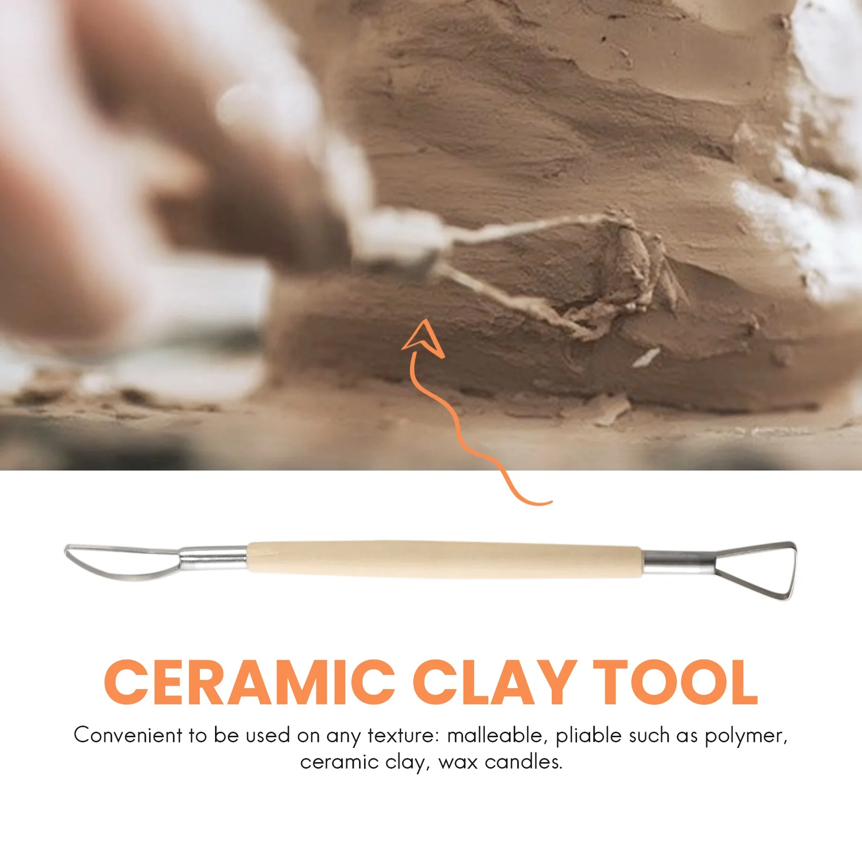 61PCS Ceramic Clay Tools Set Polymer Clay Tools Pottery Tools Set Wooden Pottery Sculpting Clay Cleaning Tool Set